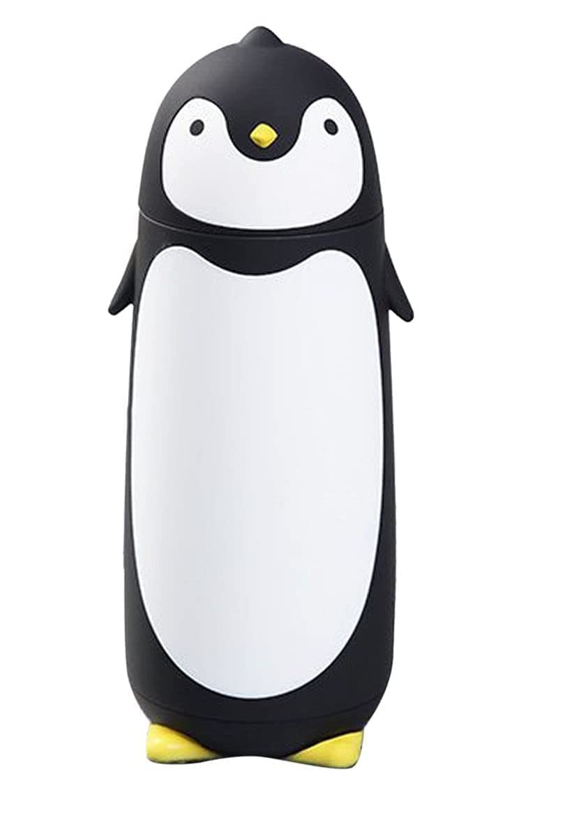 BLISS START Glass Penguin Cartoon Water Bottle Funny Travel Mug Insulated Vacuum Water Bottle Travel Coffee Mug for Coffee Tea B