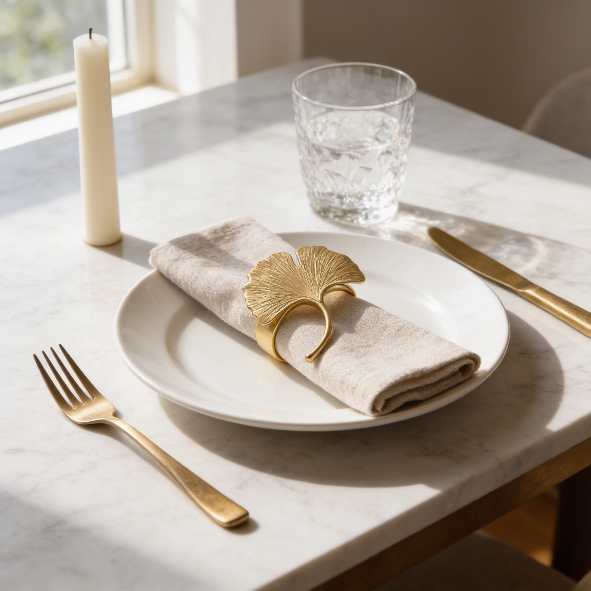 Gold Leaf Napkin Rings – Elegant Leaf Design Rings | Rust Resistant Table Decor Accessories