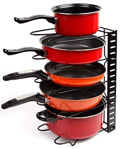 Nunki Trend Adjustable Multipurpose Pan And Pot Tawa Rack Holder Stand Plate Dish Lid Tray Utensils Cookware Cupboard Cabinet St