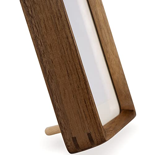 FLECHAZO 4x4 Picture Frame, Natural Walnut Wood 4x4 Frame with Mat for Pictures 3x3, Square Wall Gallery Photo Frame for Wall Mo