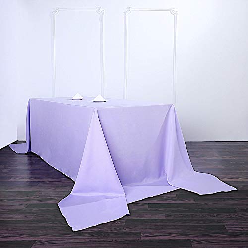 Balsacircle 90X156-Inch Lavender Rectangle Polyester Tablecloth Table Cover Linens For Wedding Party Events Kitchen Dining