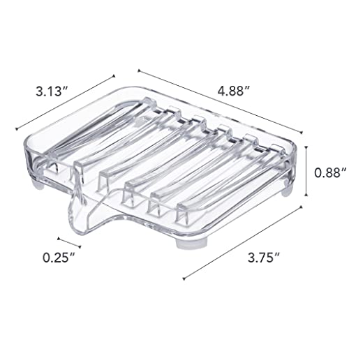 Yamazaki Home Self-Draining Tray-Sink Counter Holder Acrylic | Soap Dish, One Size, Clear
