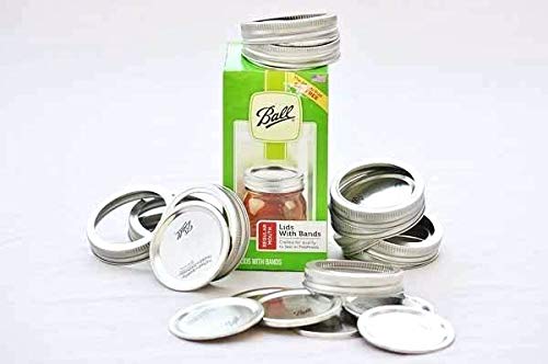 Ball Regular Mouth Lids With Bands Per Pack (2-Pack), 12 Count (Pack Of 2), Silver And Clear