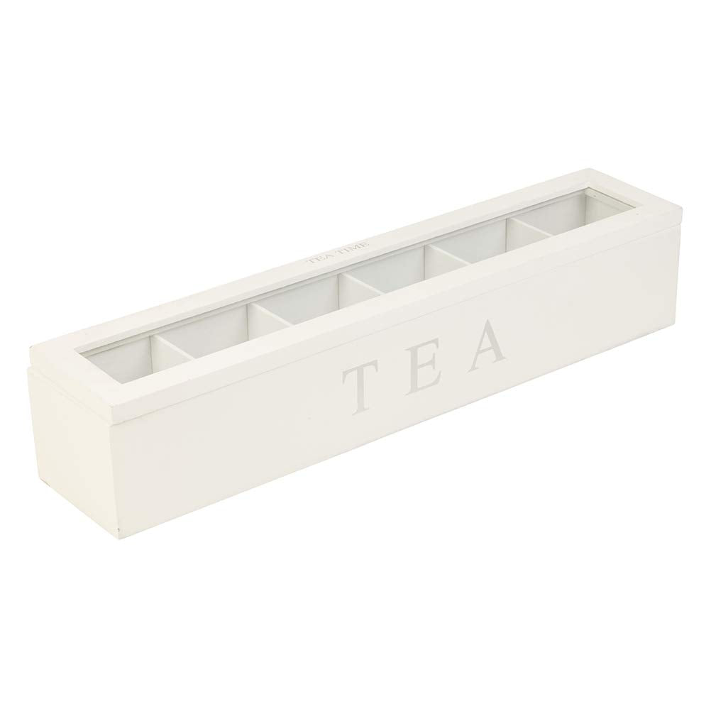 Divided Storage Organizer Container With 6 Compartments Food Storage Bin Wooden Tea Drawer Box Pantry Bin For Snacks Tea Bags Co