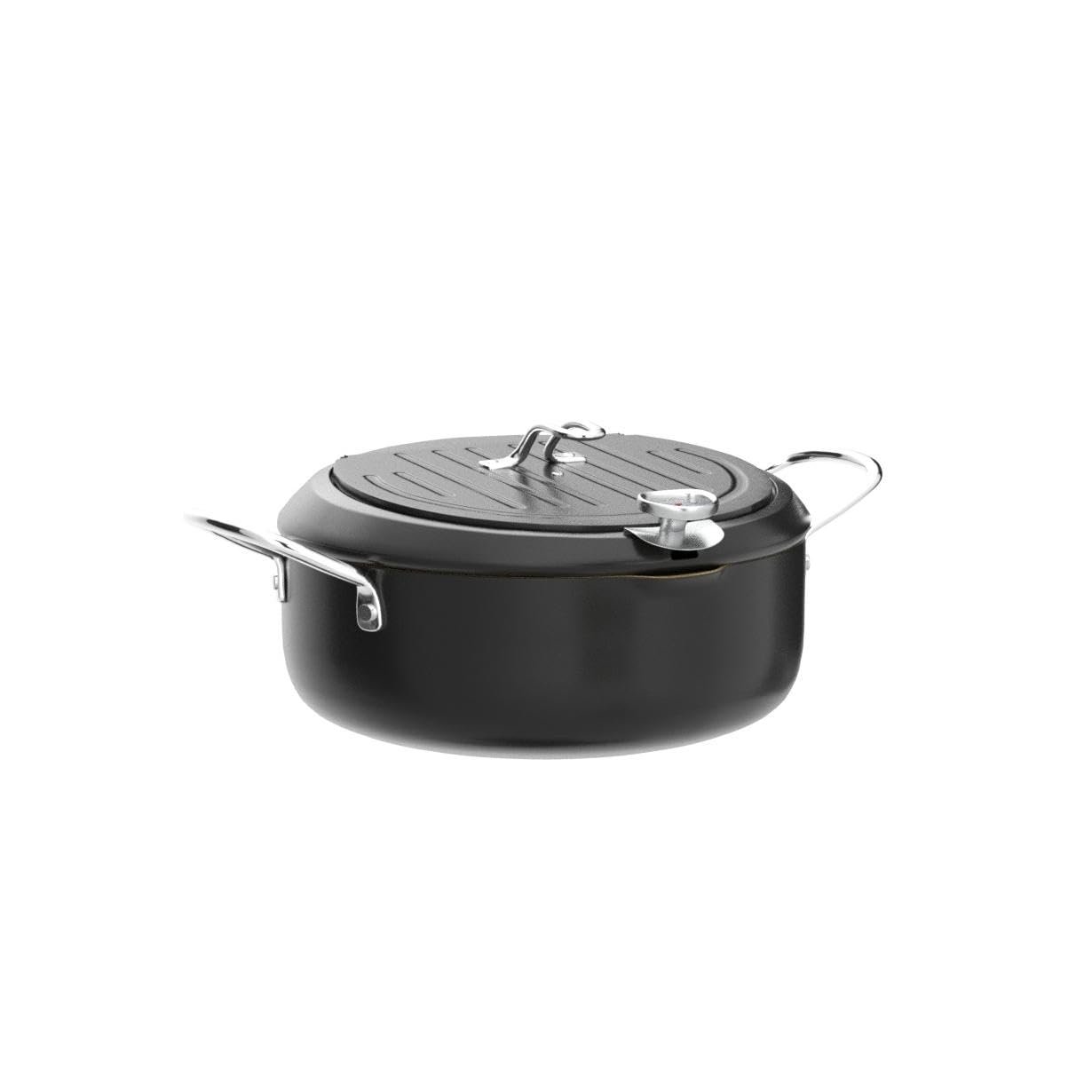 Cyrder Japanese Deep Fryer Pot With Fahrenheit Thermometer 3.5L- Nonstick Coating Fryer, Fried Tempura/Chicken/Fish/Shrimp/Meat