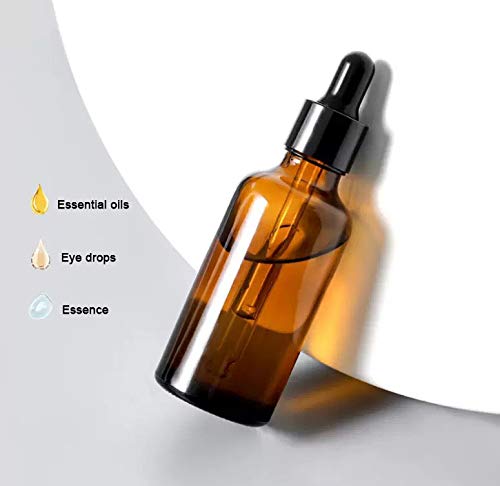 Erioctry 5Ml/10Ml Amber Glass Essential Oil Bottles And Eyed Dropper Black Caps Makeup Cosmetic Sample Container Boxes Of Glass
