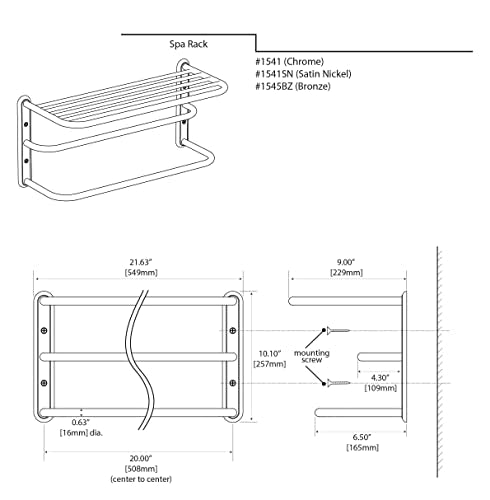 Gatco 1541 Double Towel Rack With Chrome Finish