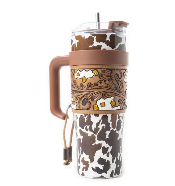 Myra Bag Brown and White Wide Wyoming Tumbler S12053, Brown