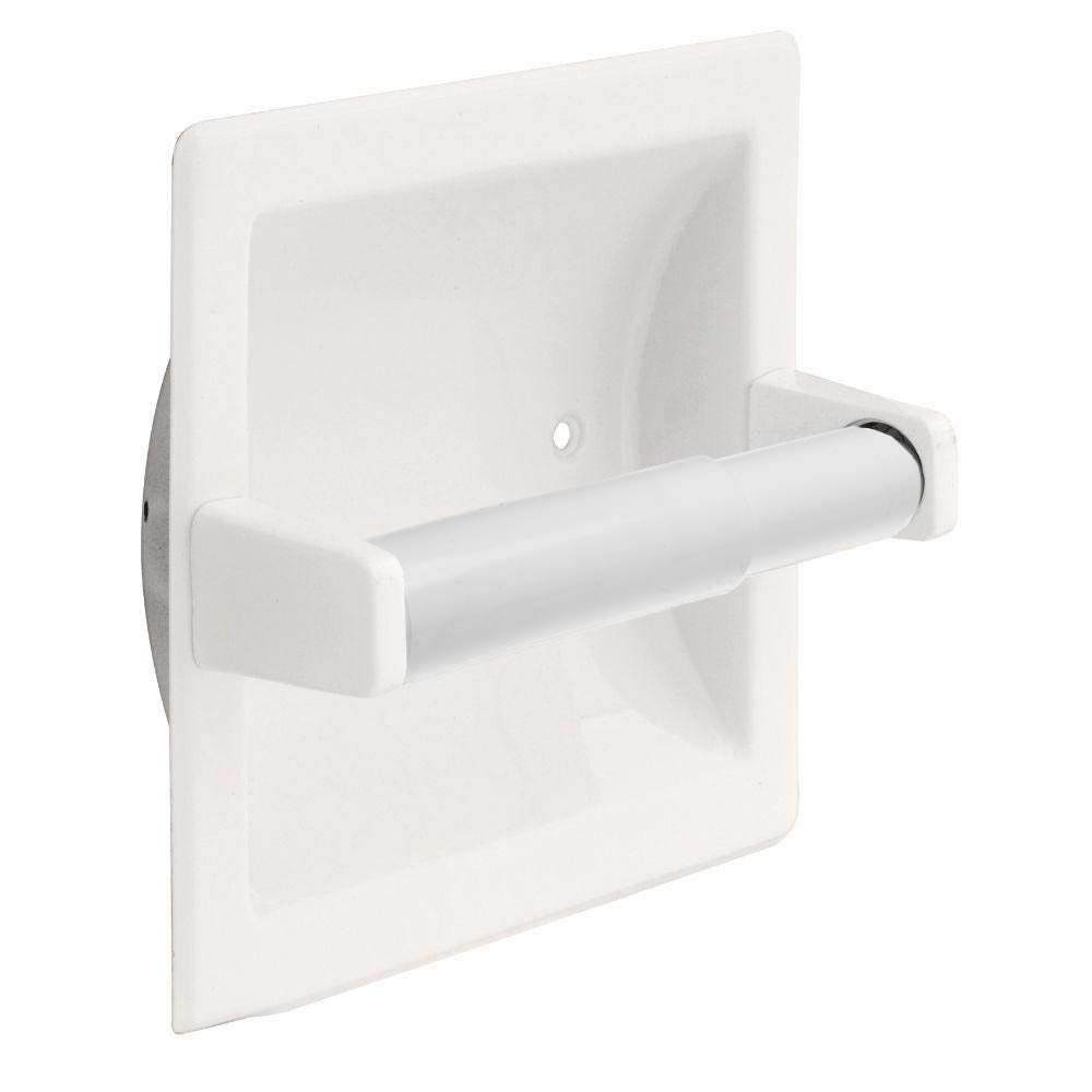2 Pack - 6-1/4'' White Toilet Paper Holder Spring Loaded Roller Replacement (A-2615)