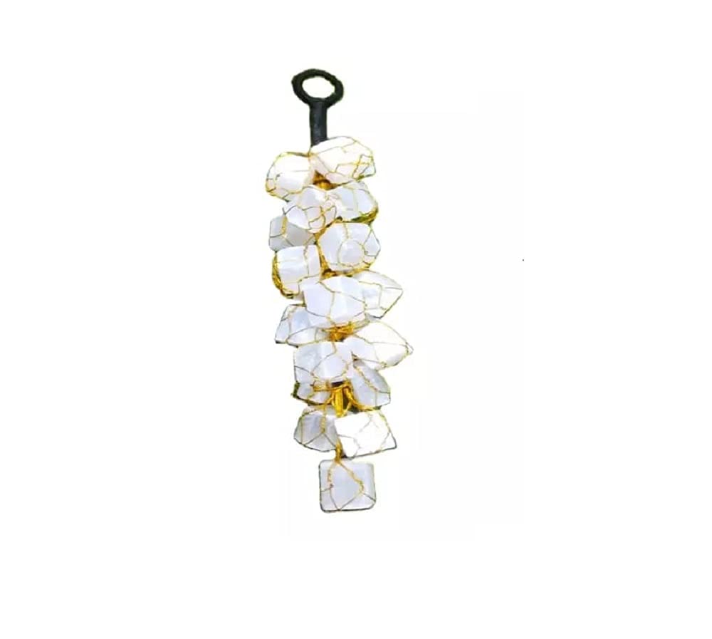 Gemtub Selenite Rough Chunks Vastu Correction Yin Yang Door Hanging For Protection From Negative Energy & Evil Eyes (Selenite)