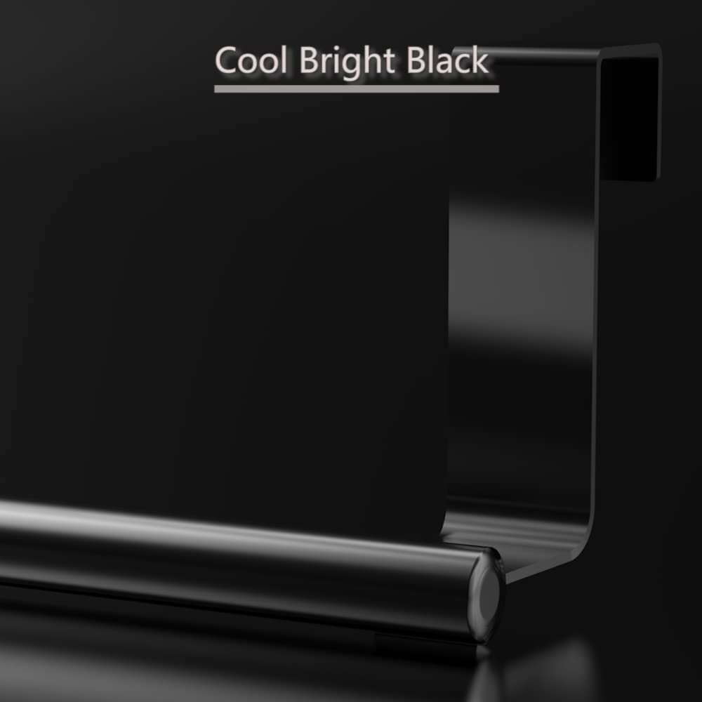 Kitchen Cabinet Towel Holder  9'' Professional Over Cabinet Towel Bar Rank  Universal Fit On Cupboard Doors  2 Pack Cool Bright Black
