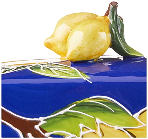 Blue Sky Ceramic Lemon Butter Dish  Multicolor