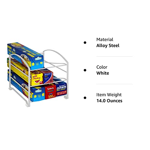 Decobros Kitchen Wrap Organizer Rack,White (Small/Standard, 2-1/2'' Box)