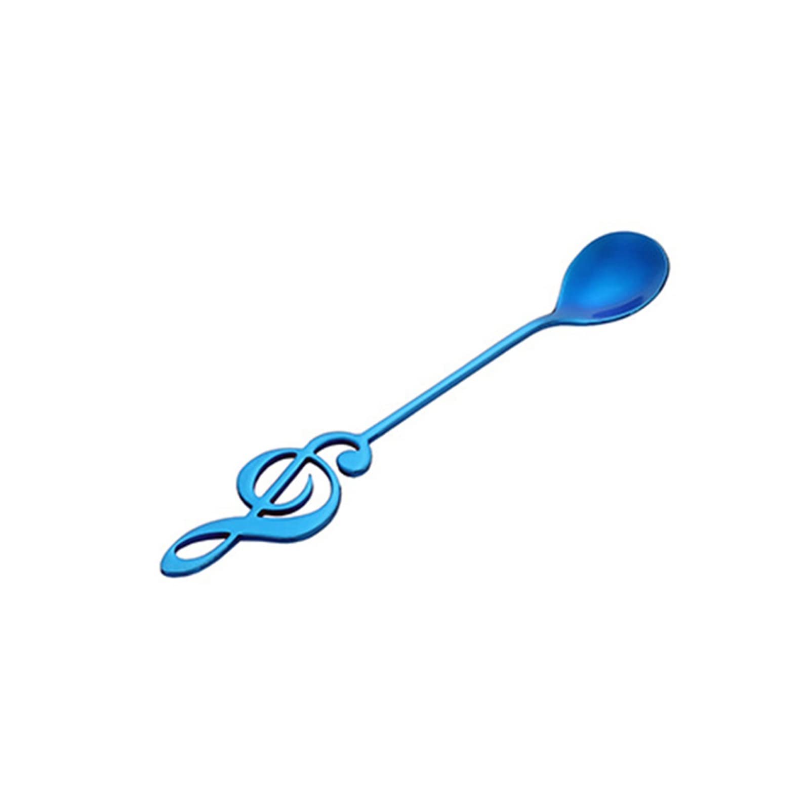 MENGKK Soup Ladles Stainless Steel Note Spoon Coffee Stirring Mug(Blue)