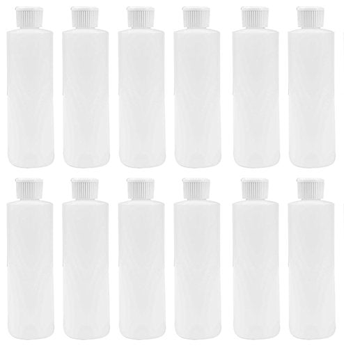8 OZ PLASTIC CYLINDER BOTTLE WITH FLIP-TOP POUR SPOUT (12)