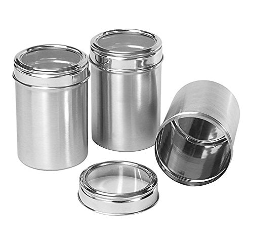 Dynore Stainless Steel Set Of 3 See Through Canister Capacity 500 Ml Each