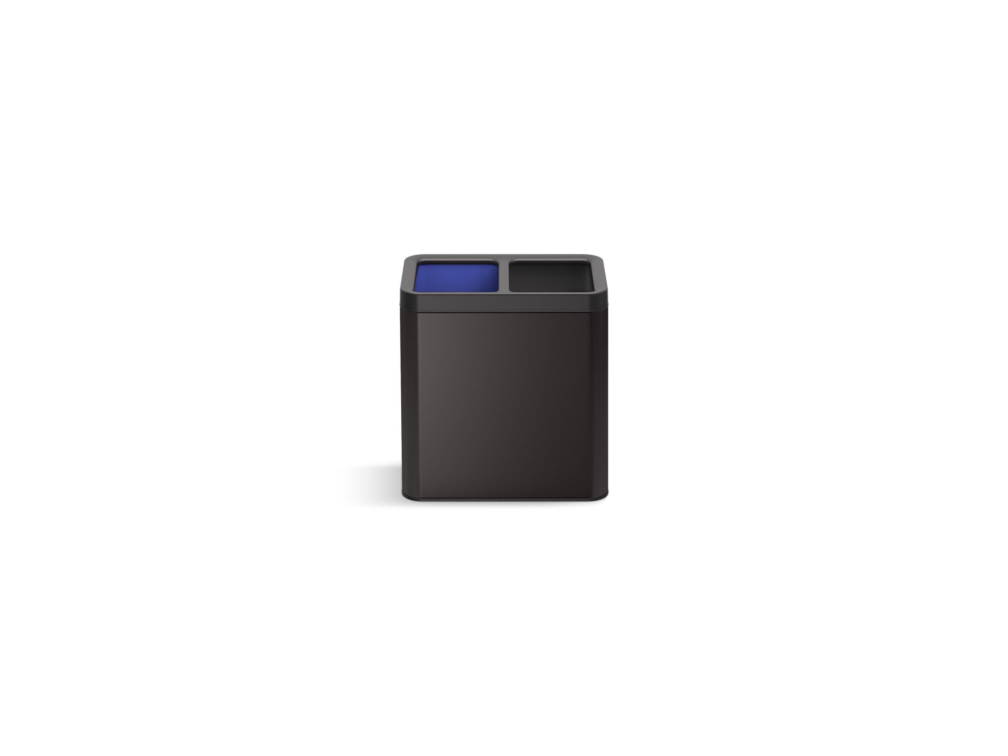 Kohler K-31315-Bst 22-Liter Dual-Bin Open-Top Trash Can, Black Stainless Steel
