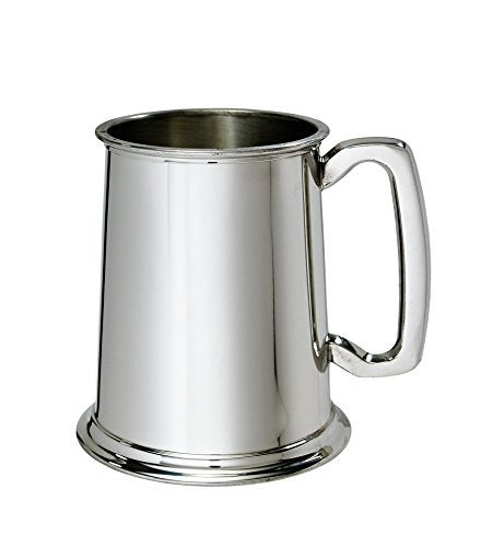 Wentworth Pewter - Plain Standard 1 pint Pewter Tankard (Polished Pewter Tankard)