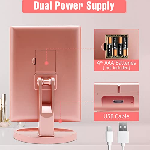 FASCINATE Lighted Makeup Mirror, Feature 21 Bright LED Lights, Dimmable Brightness, One Touch Power Switch, Multiple Magnifying