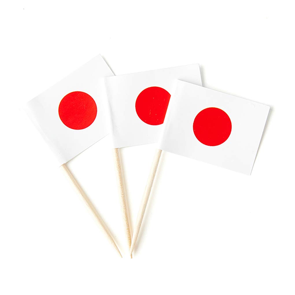 Japan Flag Japanese Small Toothpick Mini Cupcake Flags Decorations (100 Pcs)