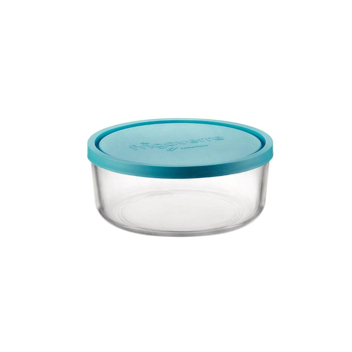 Bormioli Rocco Frigoverre Classic Glass 10.25 Ounce Round Container with Teal Lid