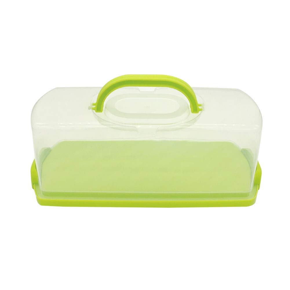 Feoowv Portable Plastic Rectangular Loaf Bread Box With Transparent Lid, Bread Keeper For Carrying And Storing Loaf Cakes,Banana