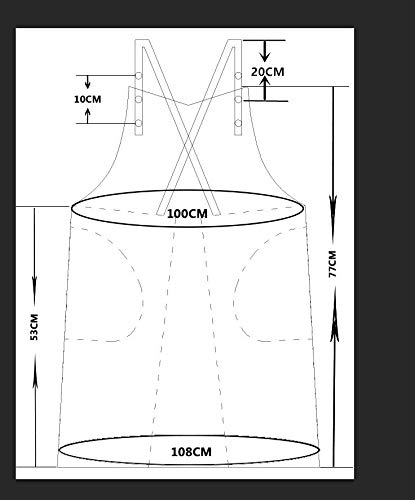 Bbybbs Kitchen Apron Japan Style Cotton Linen Two Pockets Adjustable H Shoulder Straps (Khaki)