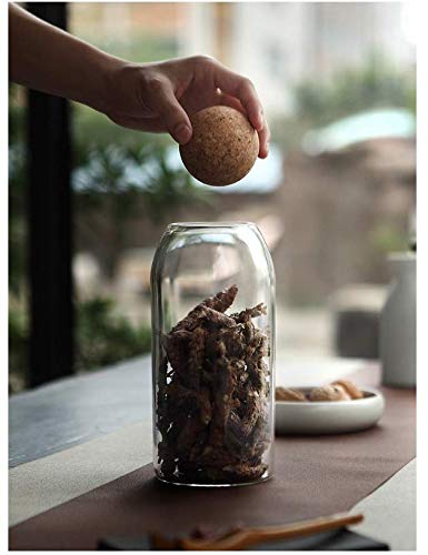 Svy Glass Storage Jar With Airtight Seal Wood Lid Ball Clear Jar (700 Milliliter)