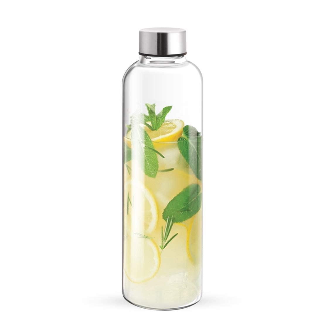 TREO by Milton Clarion Borosilicate Glass Water Bottle, 760 ml, Transparent | Microwave Safe | Leak Proof | BPA Free | Scratch R
