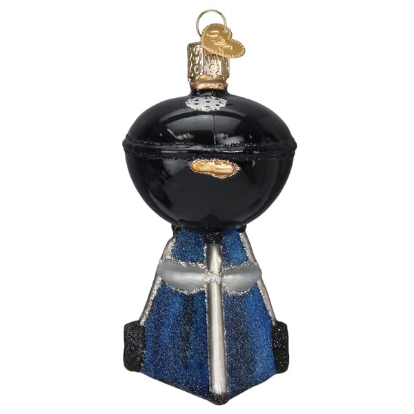 Old World Christmas Black Classic Barbecue Glass Blown Ornament for Christmas Tree, Handcrafted Holiday Decoration, Kitchen Coll