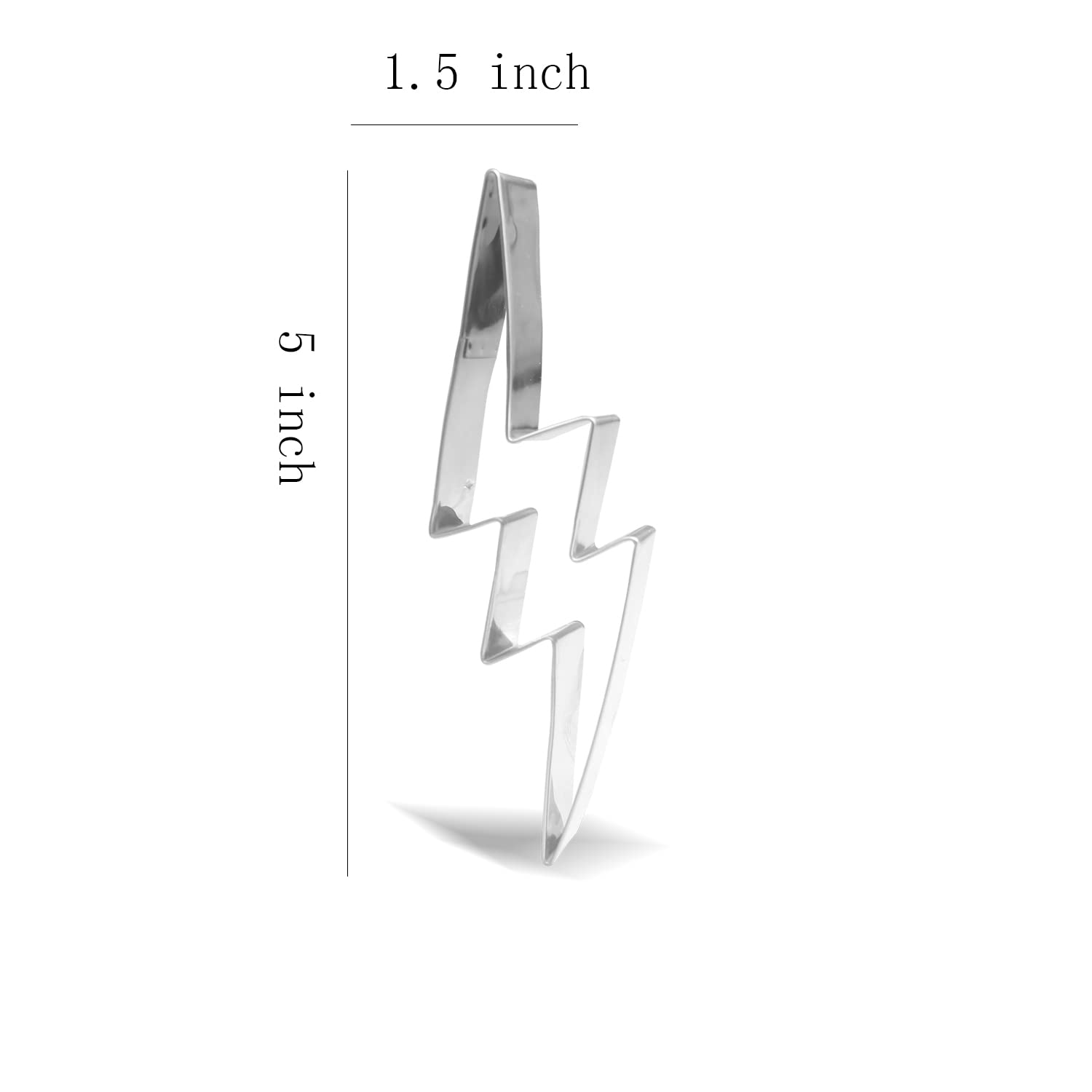 Lightning Bolt Cookie Cutter - 5.1 X 1.5 Inch- Stainless Steel