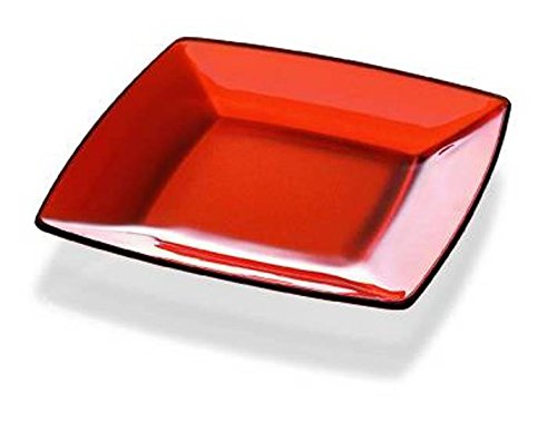 Barski - European Quality - Glass - Orange - Square - Plate - 5.9'' Square - Made In Europe - Set Of 6
