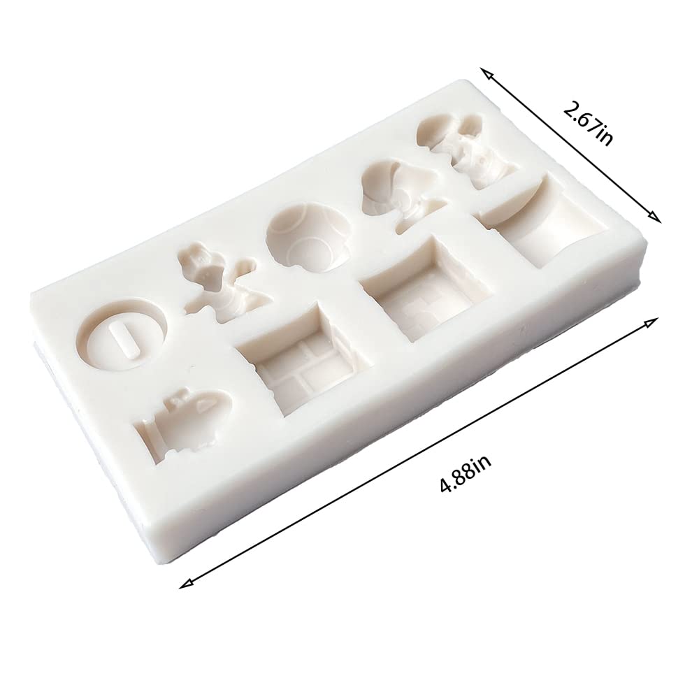 Guratapa 9 Hole Suitable For Super Mario Yoshi Dragon Mushroom Gold Coins Silicone Molds For Diy Fondant Candy Making Chocolate