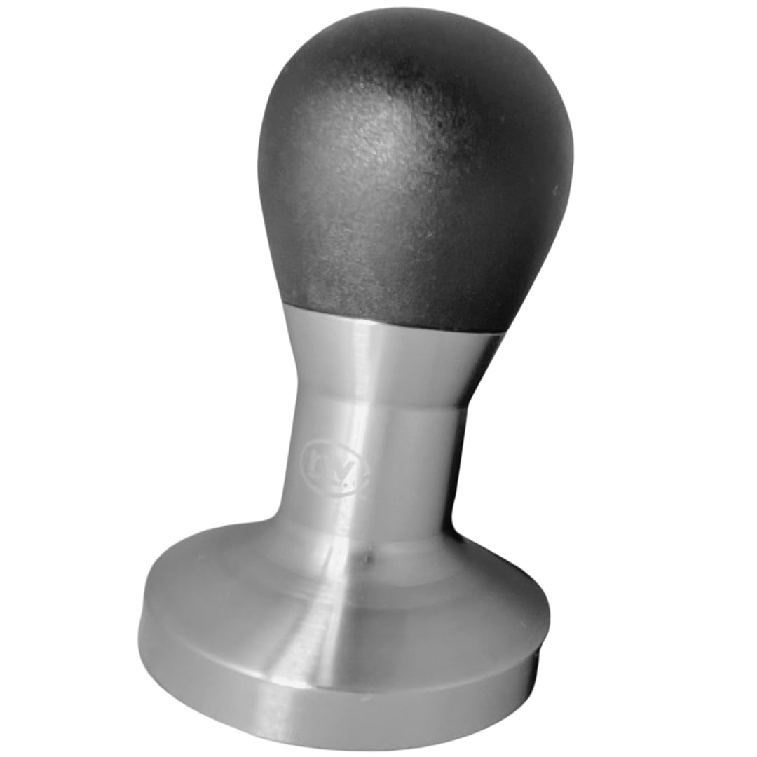 Rattleware Stainless Steel Round Tamper - Premium Ergonomic Grip, Perfect For Espresso Machines, Consistent Grounds Packing & Du