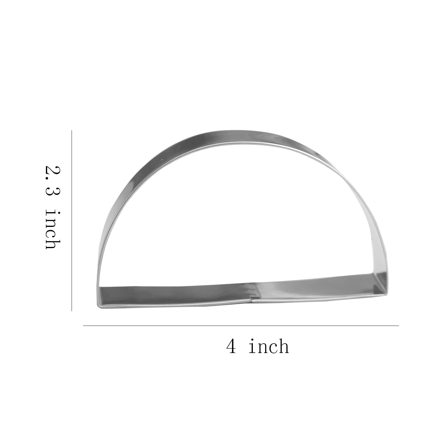 Keewah Bunting/Taco/Half Round Cookie Cutter - 4 X 2.3 Inch - Stainless Steel