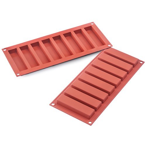 Silikomart Professional Sf184 Silicone Baking Mold, Slim Bar 8 Cavities (1 Each)
