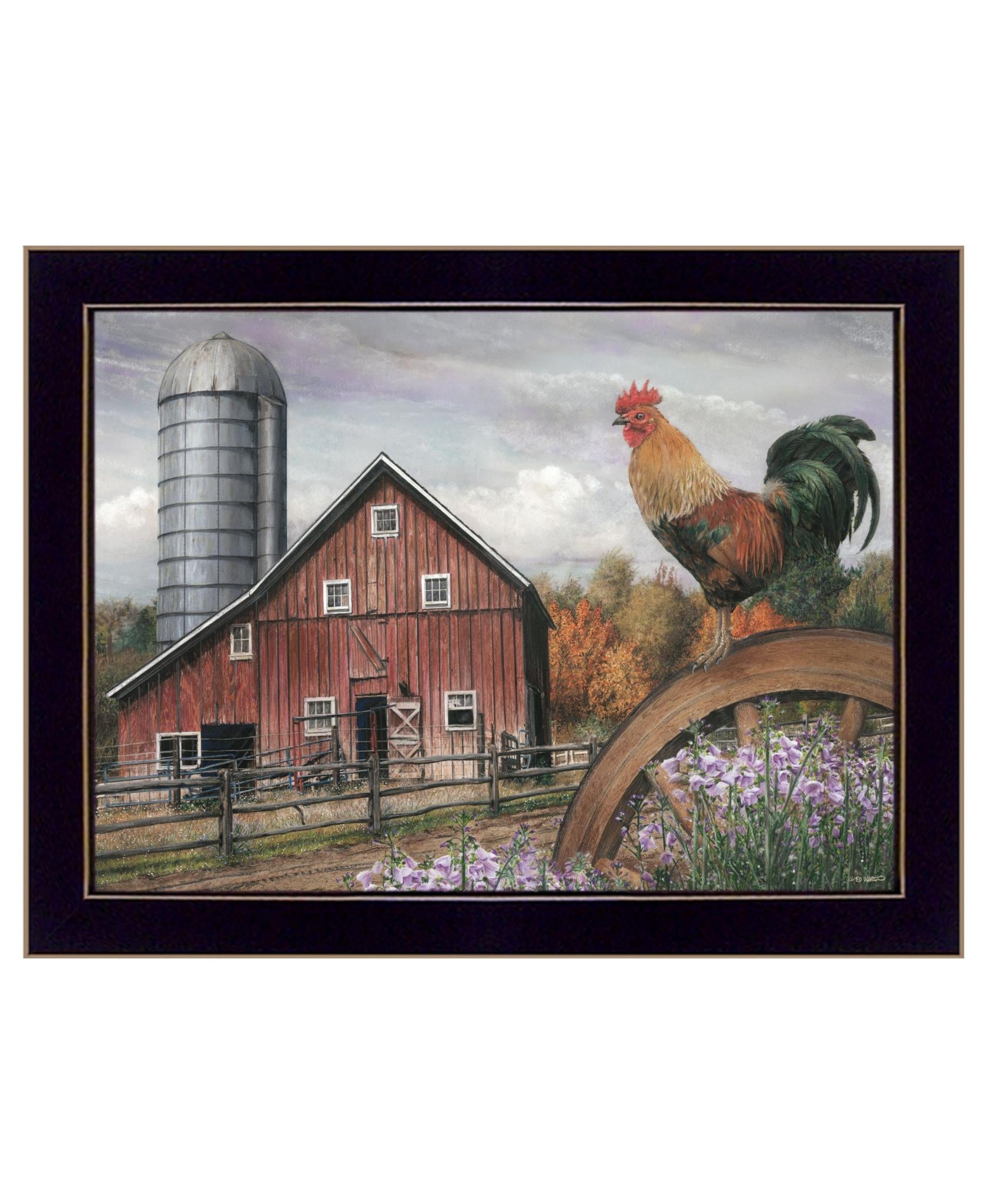 good Morning Vermont 1 Black Framed Print Wall Art