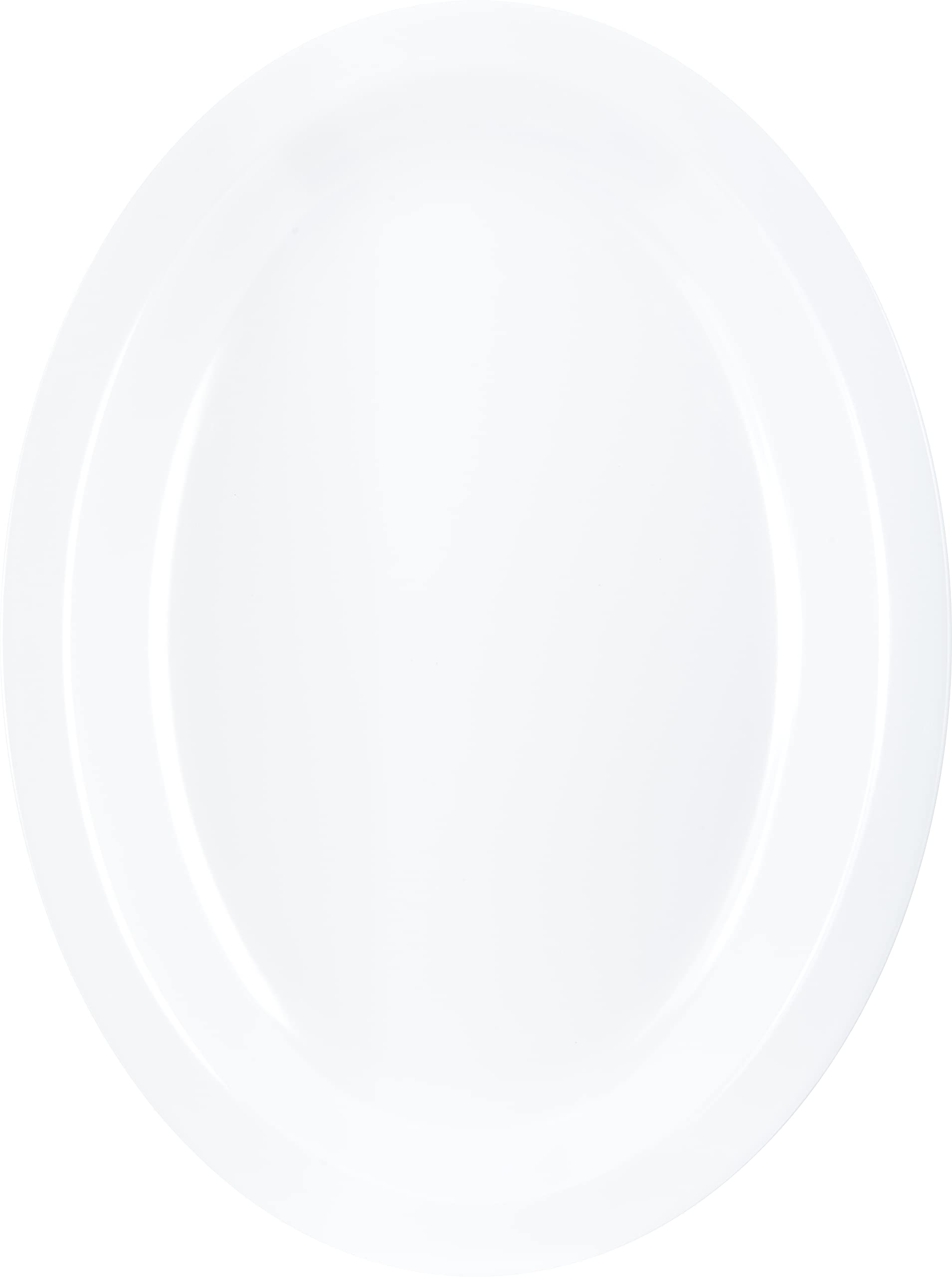 Carlisle Foodservice Products Kingline Plastic Oval Platter Oval Tray For Home And Restaurant, Melamine, 12 X 9 Inches, White, (