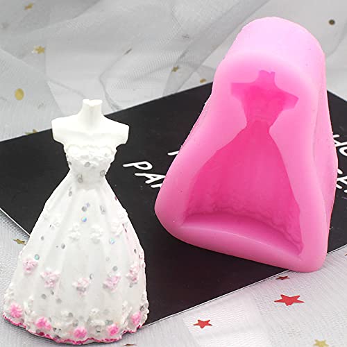 Cestony 3 Pcs Wedding Dress Skirt Silicone Molds For Diy Wedding Cake Fondant Biscuit Cookies Sugar Chocolate Hard Candies Desse