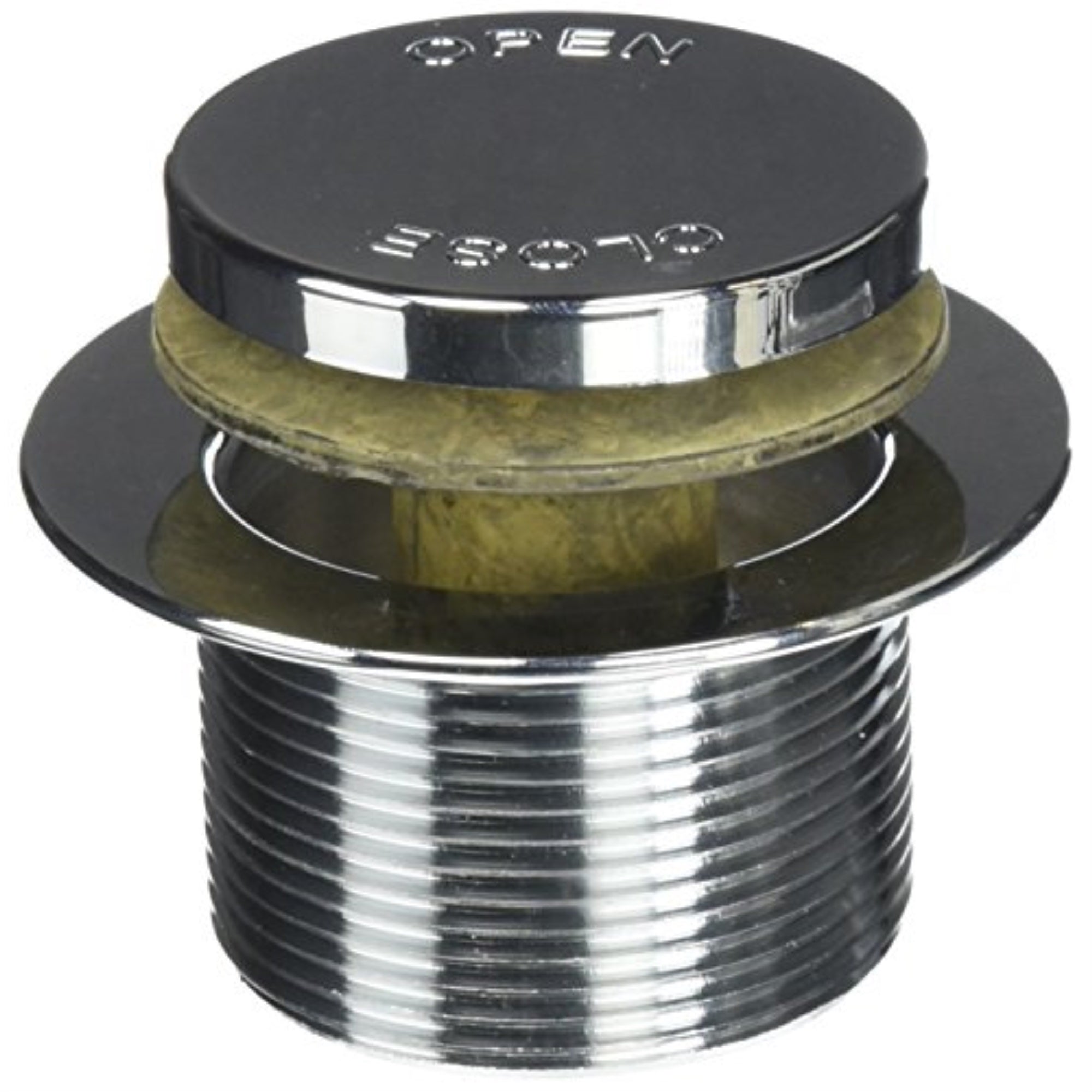 4163085 Drain Bath 1-1/2'''' Keeney Foot Lok Stop 1-1/2 In. D Chrome Plastic Bath Drain Half Pack (Pack Of 1)