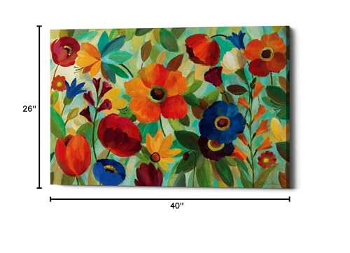 Epic Graffiti 'Summer Floral V' By Silvia Vassileva, Canvas Wall Art, 26''X40''