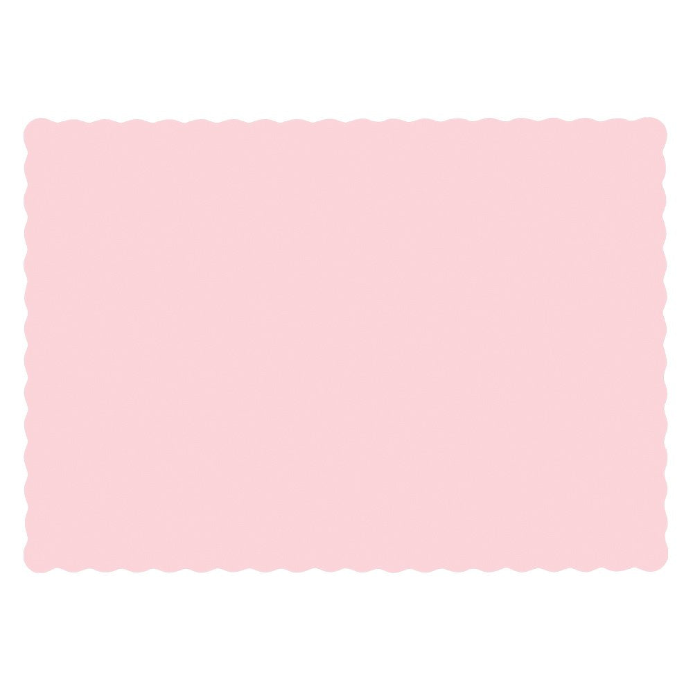 Hoffmaster 310558 Paper Placemat, 13-1/2'' Length X 9-1/2'' Width, Scalloped Edge, Pink (Case Of 1000)