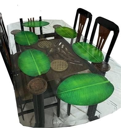 SANRAKSSHAN Printed PVC Waterproof, Oil Proof, Easy to Clean Placemats Table Mats for Dining, Set of 6 (Multicolour)SS417