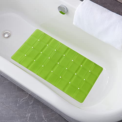 Webos Foldable Non Slip Silicon Bath Mat Bathtub Mat Shower Mats No Suction Cups For Textured Tub And Reglazed Tub(Foldable-Gree