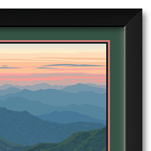Blue Ridge Parkway Appalachian Mountains Professionally Framed Art Print From Travel Artwork By Artist Paul Leighton Framed Art