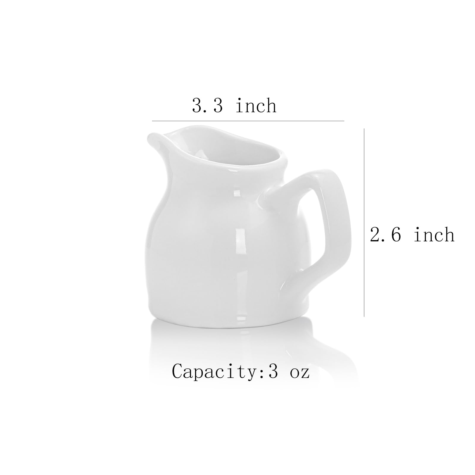 Gaolinci 2Pcs Mini Classic Pure White Ceramic Creamer With Handle,Small Coffee Milk Creamer Pitcher(3 Oz)