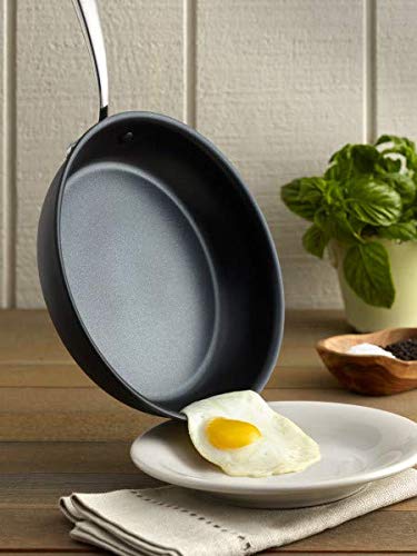 Lagostina Nera Hard Anodized Nonstick 12-Piece Cookware Set with Hammered Stainless Steel Lids, Dishwasher Safe,Grey