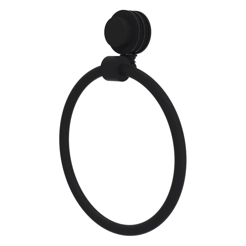 Venus Collection Towel Ring with Dotted Accent - 416D-BKM