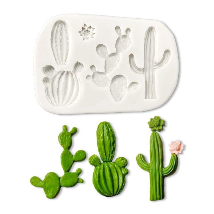 5-Cavity Cactus Plants Silicone Molds For Diy Fondant Candy Making Chocolate Mold Desserts Ice Cube Gum Clay Biscuit Plaster Res