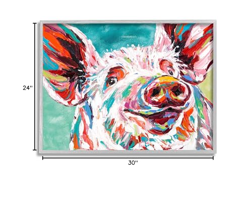 Stupell Industries Brightly Painted Pig